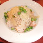 パスタの店　山猫軒 - ２０１０年８月限定メニューの　枝豆とエビの冷製たらこパスタ