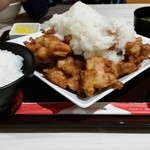 とんきち - マウンテン唐揚げ定食　おろしトッピング