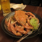 日本酒と朝獲れ鮮魚 源の蔵 - 北海道毛ガニ茹で盛り