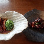 あつた蓬莱軒 神宮店 - うざく、肝焼き