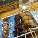 やきとり 江川 - 串焼き  鳥ねぎ   皮   つくね   れば   軟骨   各100円