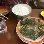 叶や - 2016年1月。もつにら定食。