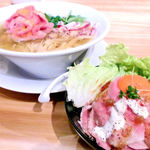 自家製麺 うろた - 塩魚汁そば＆ぶたロック