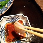 北新地 湯木 - 平目の縁側です。