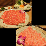 和牛 まつした - ＜2016年1月＞しゃぶしゃぶのお肉２種類。どちらも美味しい♡