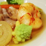 レストラン フウ - 北海道産あんこうのポトフ仕立て 甲殻類のオイル