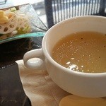 Teppan Yaki Dontaku Ai - H28.1 ランチのスープ、サラダ