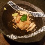 和屋 - れんこん饅頭きのこ餡かけ