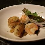 和屋 - 海老とホタテのガーリック焼き