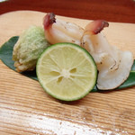 松川 - ほっき貝、ふきのとう素揚げ