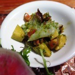 セルヴァッジョ - 前菜四種盛り合わせ（PRANZO　B）　篠島産真ダコとインカの目覚めのジェノヴァ風