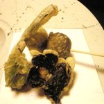 ダイニング和香葉 - 天婦羅　パンジー、ハッタイ粉もち