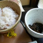 ダイニング和香葉 - 和食：夢前米「きぬきかり」と「紫黒米」、木の子のり
