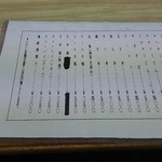 マルキン食堂 - お品書き 裏面