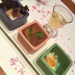 桜の抄 - 前菜と、食前酒のカリン酒♡♡♡