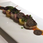 エクアトゥール - フォアグラ入りパテとトコブシ、豚足のルーロ、インカの目覚め、クロトリュフヴィネグレット