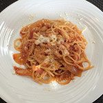 レストラン 花水 - パンチェッタのピリ辛トマトソースパスタ