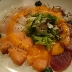 イタリアンバル ぽると - ×本日のカルパッチョ　サーモンとマグロとホタテ