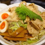 麺屋わっしょい - 男のまぜ麺、男盛、野菜盛、煮玉子？