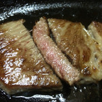 小野川温泉　たかさごや - ミディアムの焼き上がり…