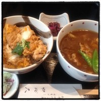 日本橋 やぶ久 - 2016年1月27日  ミニ丼セット。
                親子丼＋カレー南蛮そば1026円。