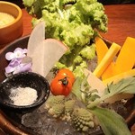 銀座 独楽 - 有機野菜のバーニャカウダー
