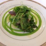 ラトラス - ２０１０年７月　鮮魚のポワレと豆苗のクーリ オニオンヴィネガー 