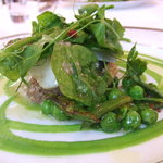 ラトラス - ２０１０年７月 鮮魚のポワレと豆苗のクーリオニオンヴィネガー