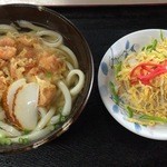 手打ちうどん　よこい - 天ぷらうどん大＆チラシ寿司