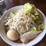 ラーメン福たけ - 福ろうラーメン、野菜増し、煮卵トッピング(２０１６．２再訪)