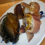 鮨処寿司大 - トコブシと子持ちイカ