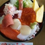 北の漁場 - トロ・かにおまかせ丼 大盛り1980円