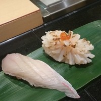 鮨隆 - かんぱち腹身、たいらぎ