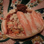 乙女寿司 - 2015年12月：香箱蟹…下にはちゃんと内子と外子。美味しい◎