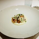 アビス - 白子とフォアグラのソテー カリフラワーのピューレ