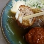 大養軒 - 肉だんご。マヨネーズつけてみた！