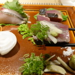 座屋 - お造り　本かつお、さわら、剣先いか