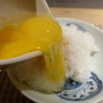 座屋 - ご飯　土佐ジロー、ぶりトロ焼き、塩、焦げ
      