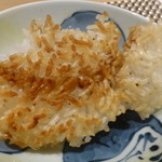 座屋 - ご飯　土佐ジロー、ぶりトロ焼き、塩、焦げ
      