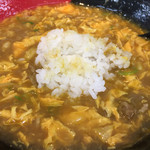 極楽うどん Ah-麺 - うどんを食べ切ったら小ごはんを投入してカレーリゾット風に！*\(^o^)/*