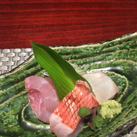 耽美 下村 - お造り3種(平目、真鯛、石鯛)