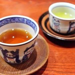 野田岩 - ほうじ茶＆煎茶