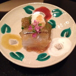 まき村 - 竹岡産細魚と菜の花の梅肉和え