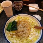 烈志笑魚油 麺香房 三く - 白壺ラーメン 750円 + 中瓶ビール 500円 (2016年01月)