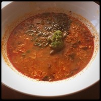 焼肉トラジ PARAM カレッタ汐留店 - 炎のジャン麺。
                初めて注文したけど、おいしかった〜。ちょっと辛くしてくださいとお願いしたら、結構辛くて、胃が痛熱い。