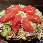 Temari - 期間限定完熟トマトのお好み焼です、レベルの高いトマトを使った爽やかで旨いです。