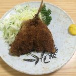 にし与 - まぐろ丼に付くアジフライ（2016年2月）