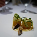 レストラン サンパウ - LLAMANTOL：ブルターニュ産オマール海老
      辛いタリアテッレとズッキーニ、秋の茸