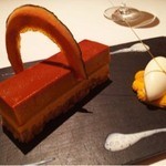 アピシウス - 2016.1.  南瓜のプリンとムース 酒粕のアイスクリームを添えて