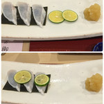 馬場乃町 はやし - 厚く切ったお刺身
      昆布の風味がほんのり 柚子大根おろしを乗せて♡